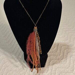 Fun Feather and Bead Necklace
